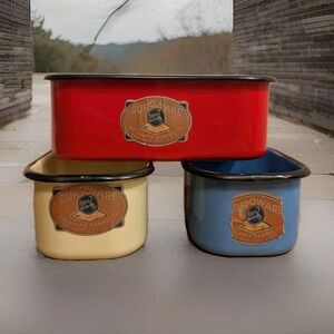 Vtg. 1950s Bellaire Enamel Co. Duroware Beco Dish No. 54  And No. 85 Set Of 3